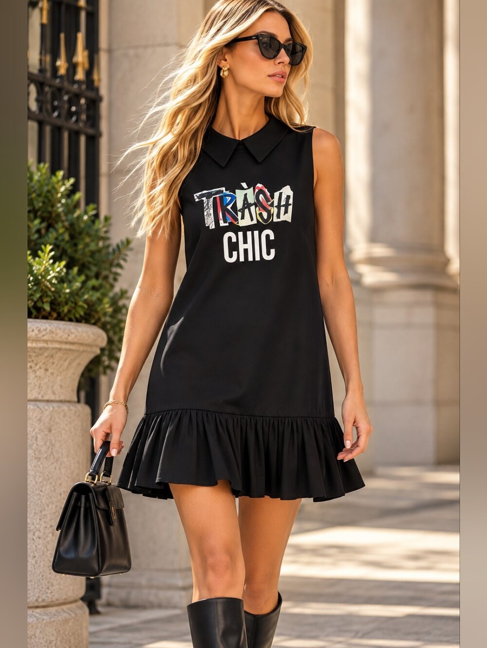 Moschino Couture Trash Chic Ruffle Mini Dress NWT US 8